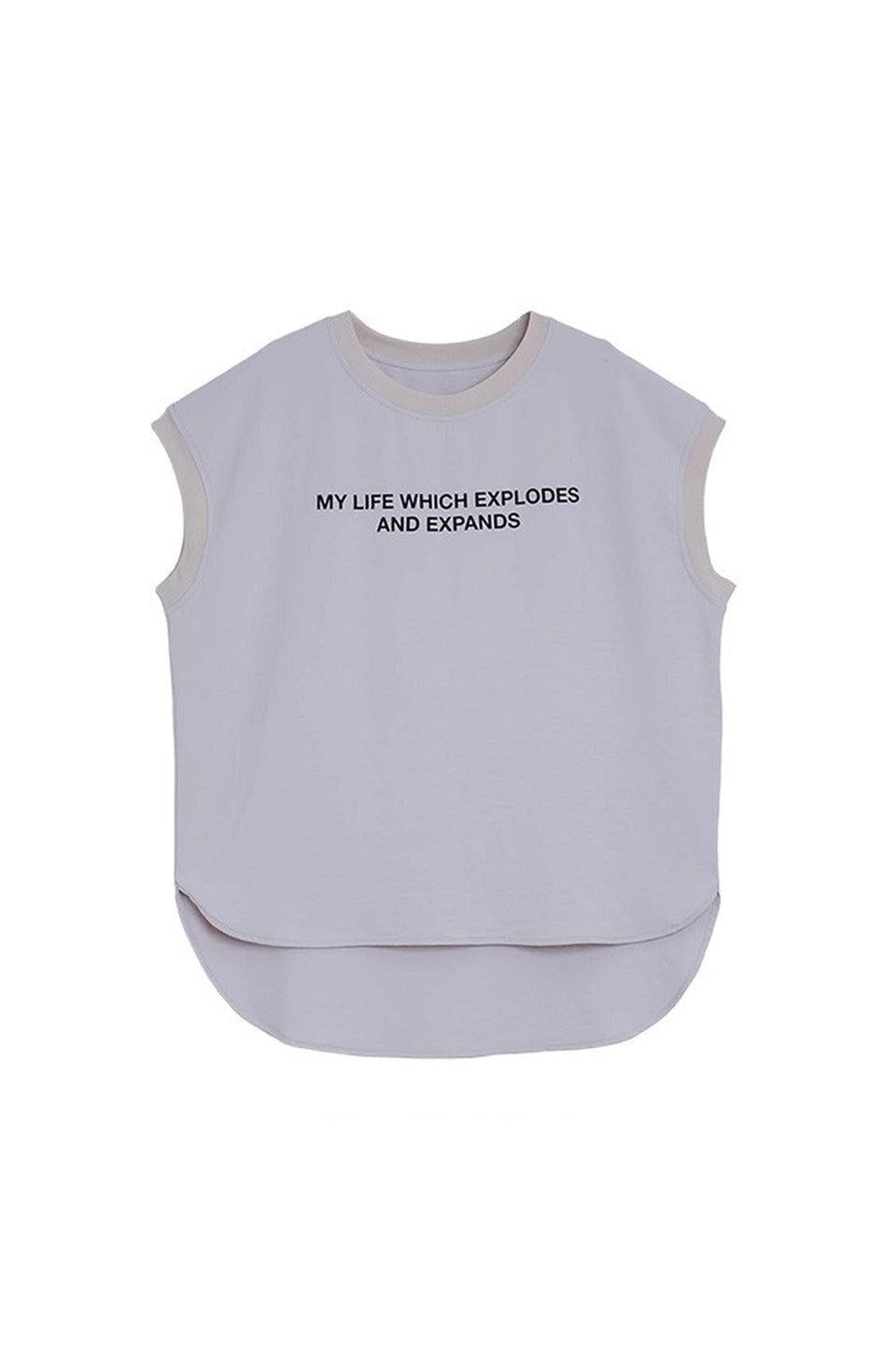 MICALLE MICALLE-Logo Print Sleeveless Top-NOWALL