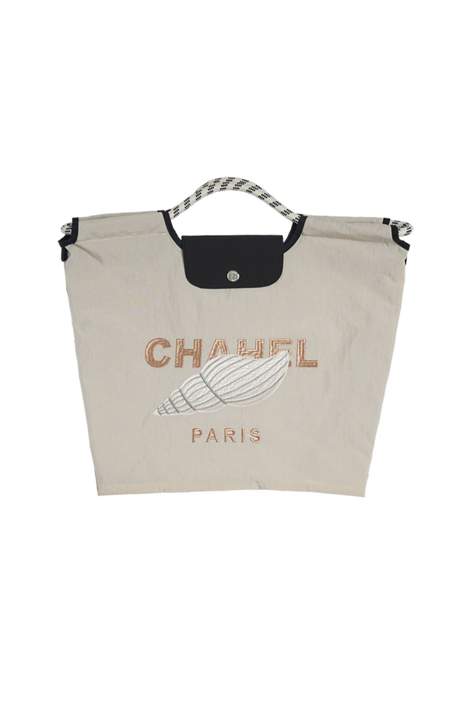 SPIRAL SHELL MOTIF FLAP BAG