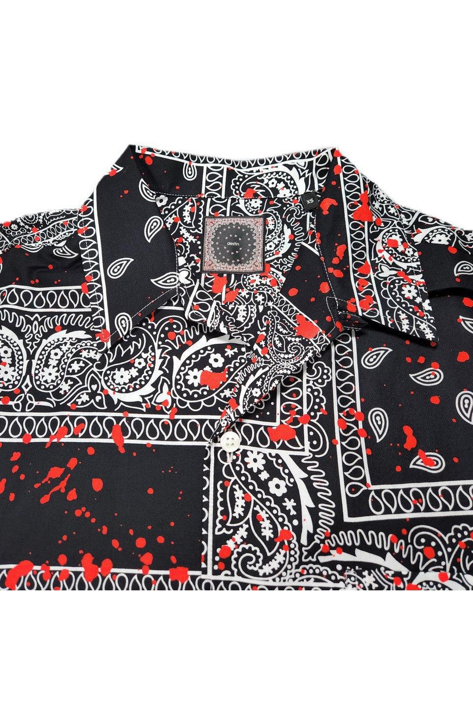 destin-MALIBU TEXAS BANDANA PATCH DRIPPING SHIRT-NOWALL