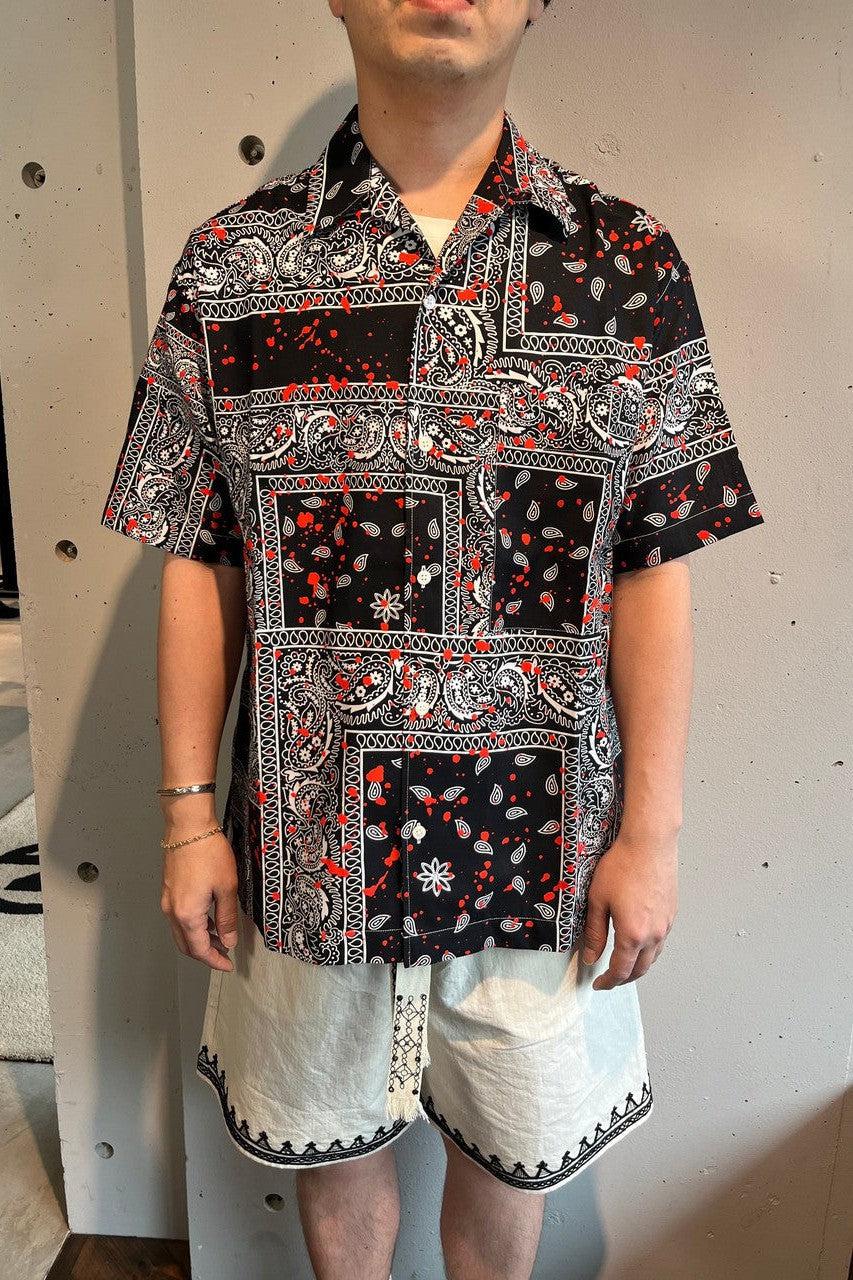 destin-MALIBU TEXAS BANDANA PATCH DRIPPING SHIRT-NOWALL