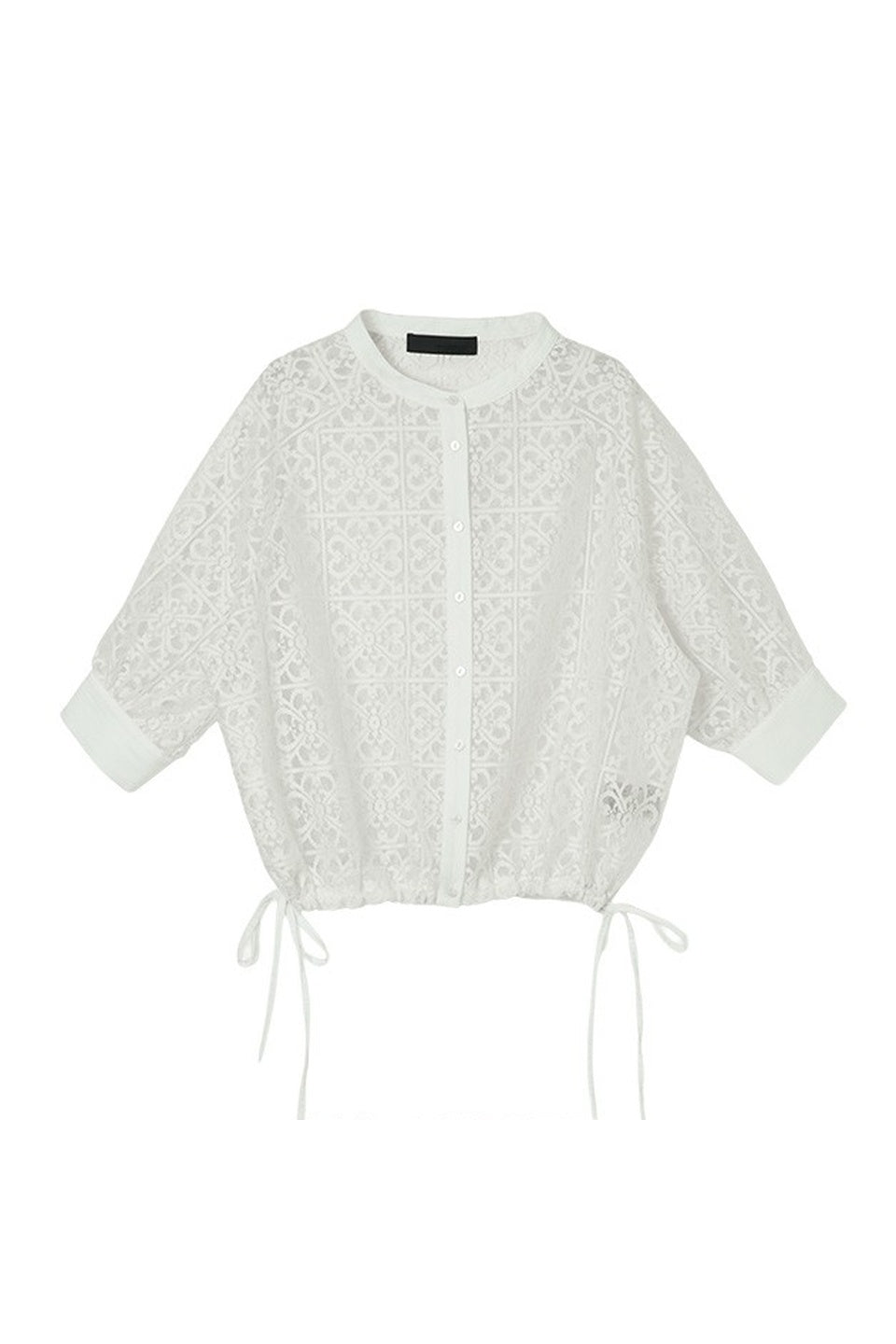 Sheer Lace Drawstring Cardigan