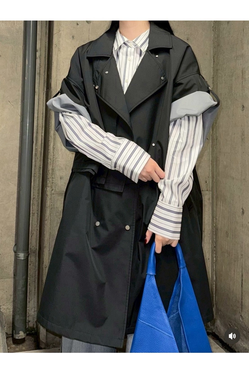 MICALLE MICALLE-Volume Sleeve Short Trench Coat-NOWALL