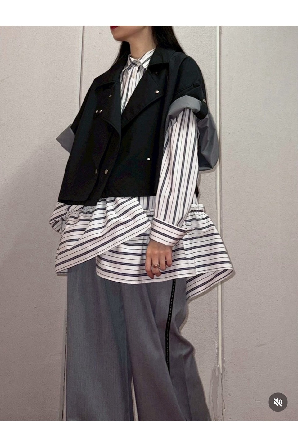 MICALLE MICALLE-Volume Sleeve Short Trench Coat-NOWALL