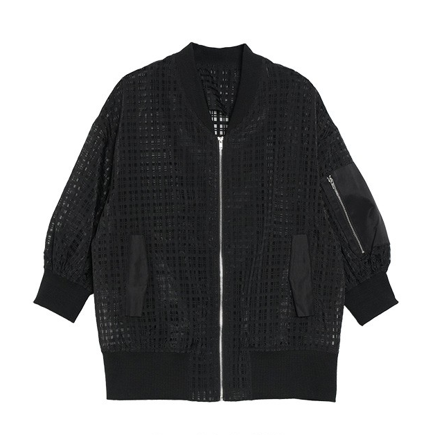 MICALLE MICALLE-shadow plaid blouson-NOWALL