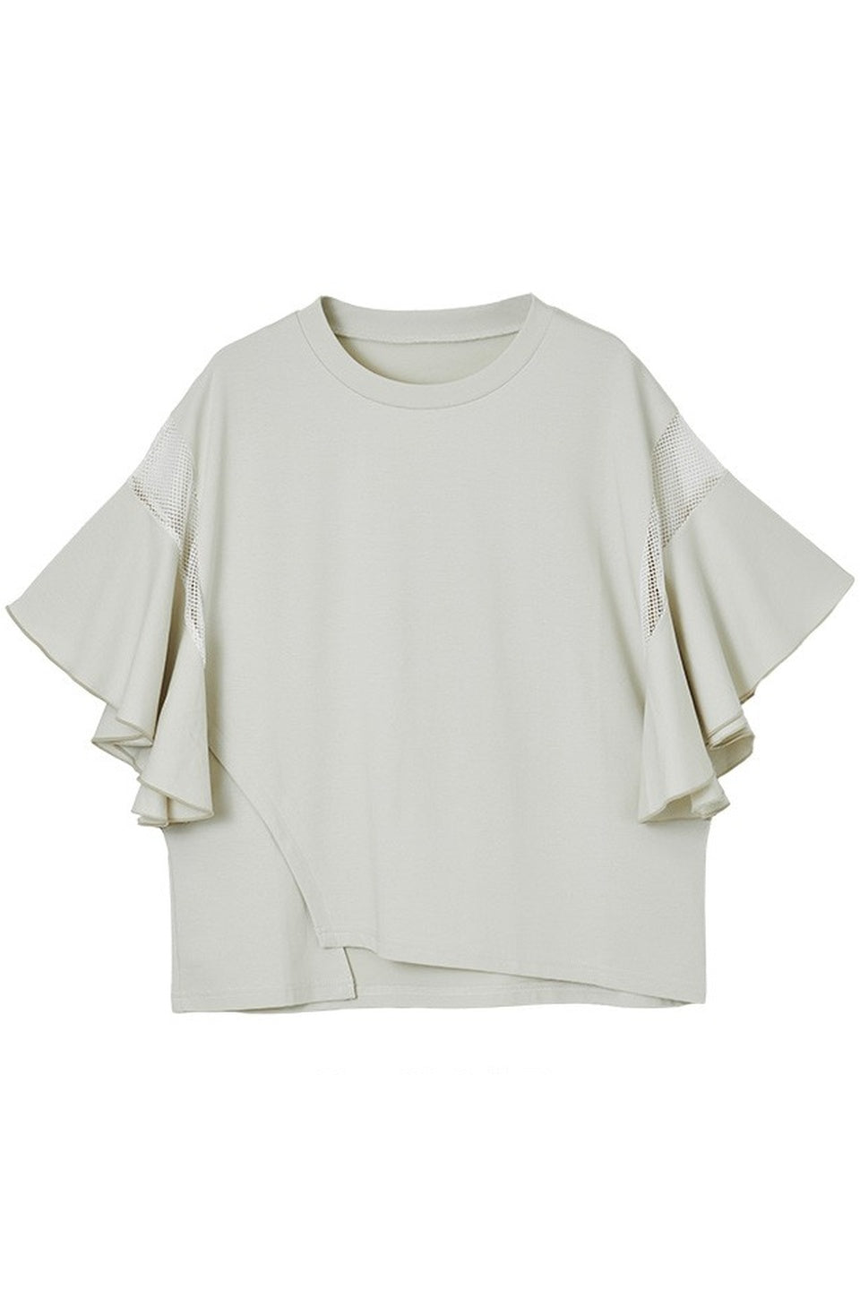 Mesh Panel Double Frill Tee