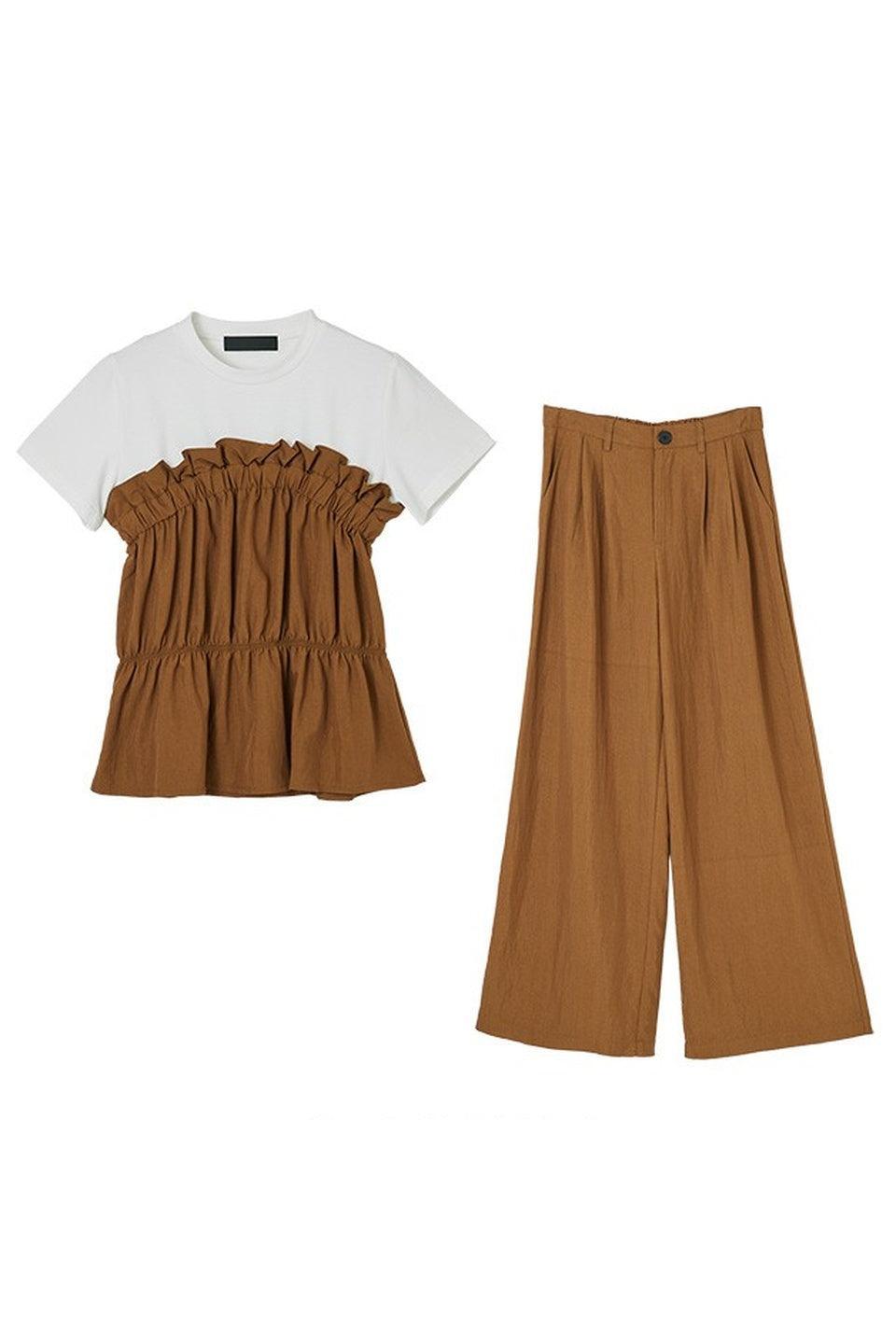 Gathered Bustier Layered Tee Set Up