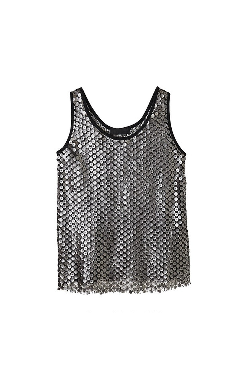 Sequin Mesh Layered Tank Top