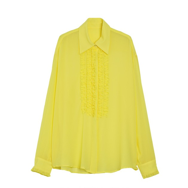 MICALLE MICALLE-ruffle sheer shirt-NOWALL