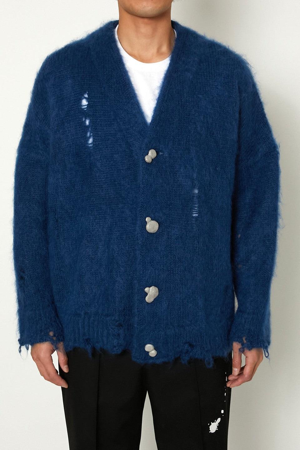 ALMOSTBLACK-MOHAIR MTL BTN KNIT-NOWALL