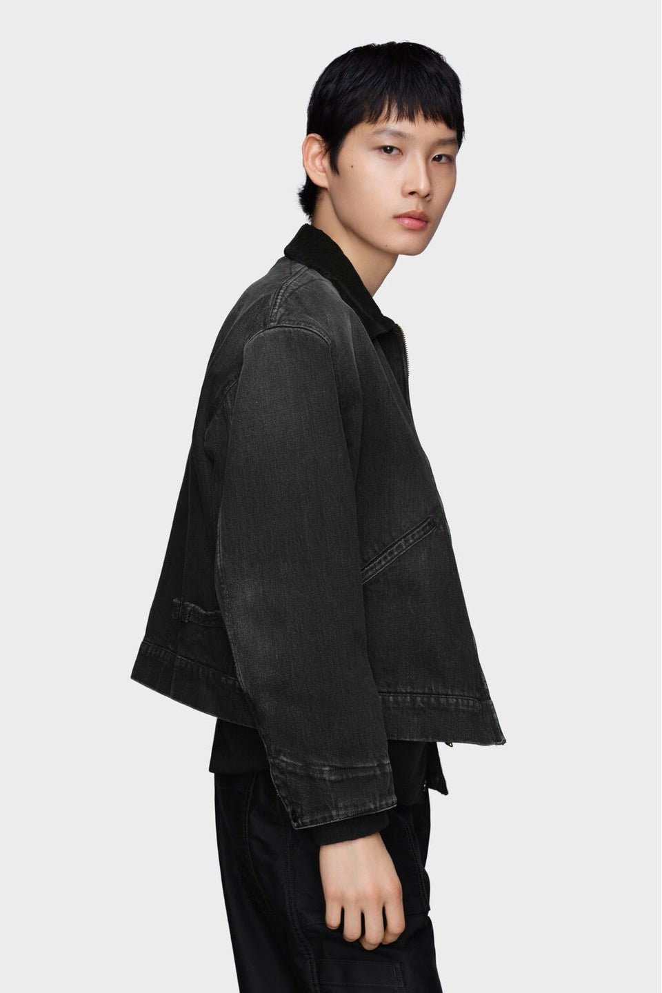 Maison Margiela-Men's Black Cotton Denim Jacket-NOWALL
