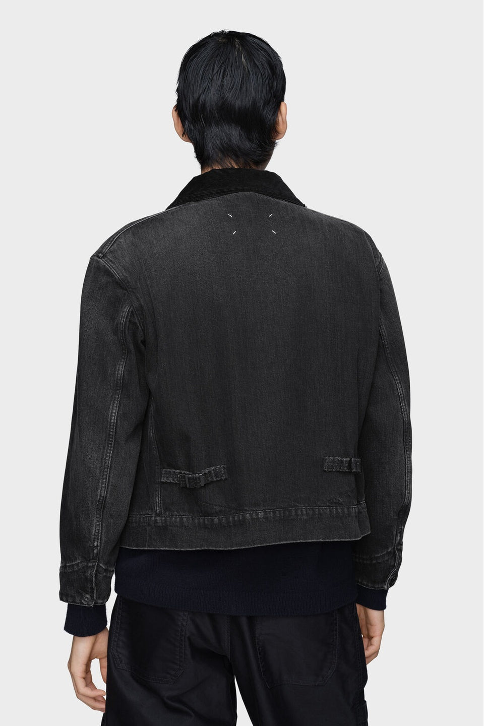 Maison Margiela-Men's Black Cotton Denim Jacket-NOWALL