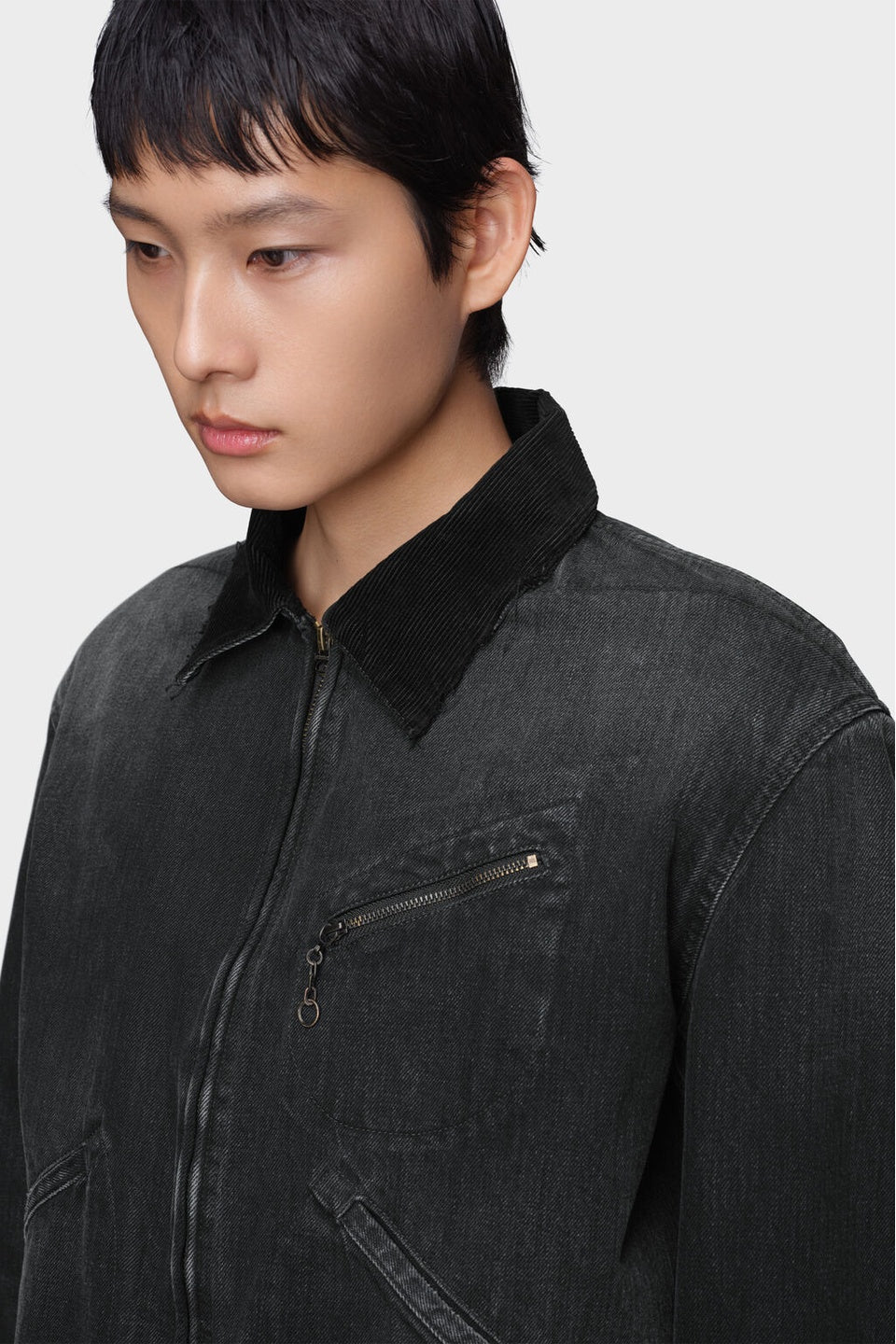 Maison Margiela-Men's Black Cotton Denim Jacket-NOWALL