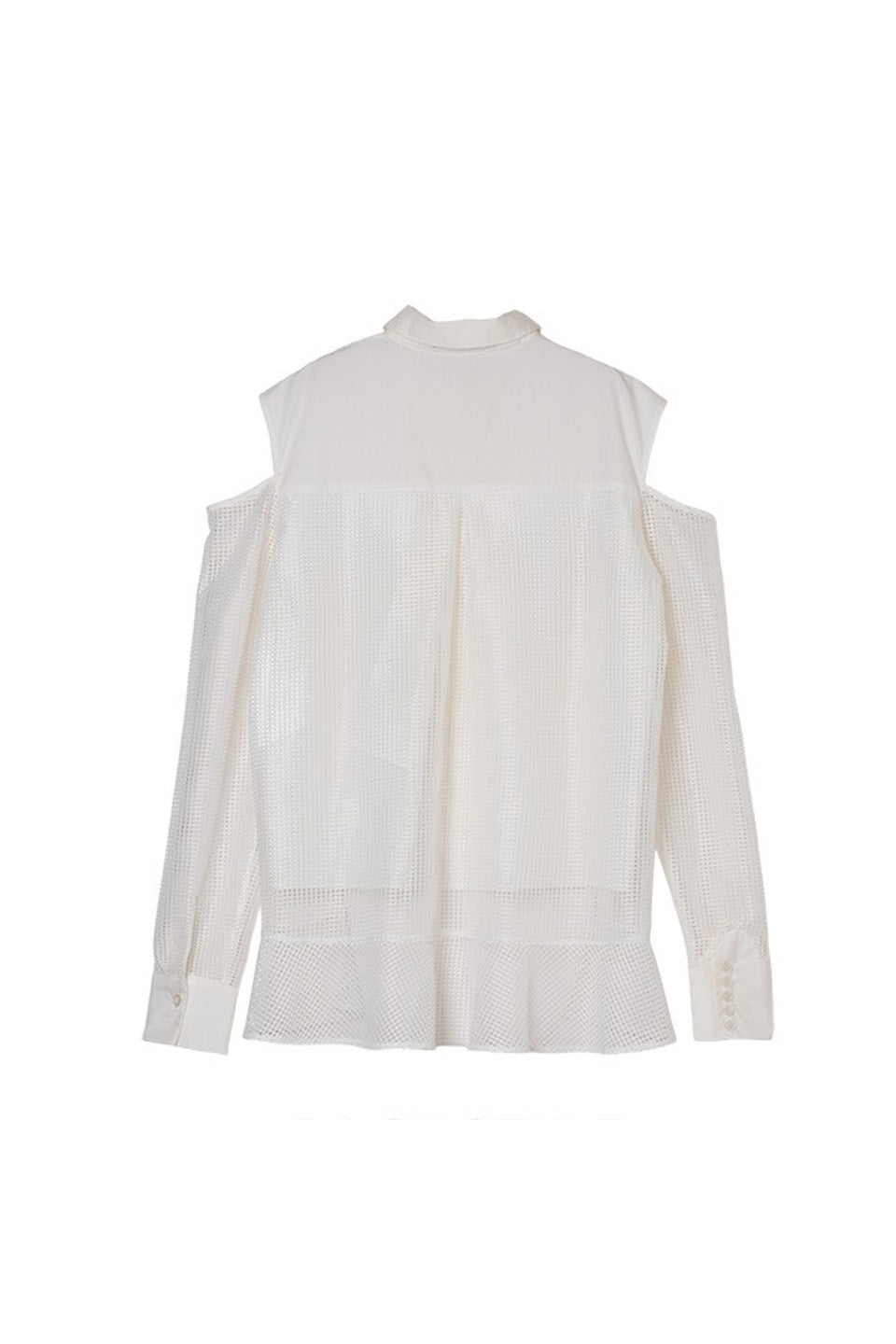MICALLE MICALLE-Mesh Panel Layered Shirt-NOWALL