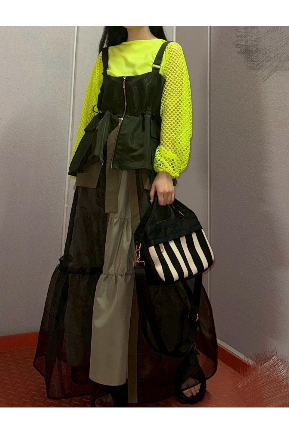 MICALLE MICALLE-Tulle Layered Long Skirt-NOWALL