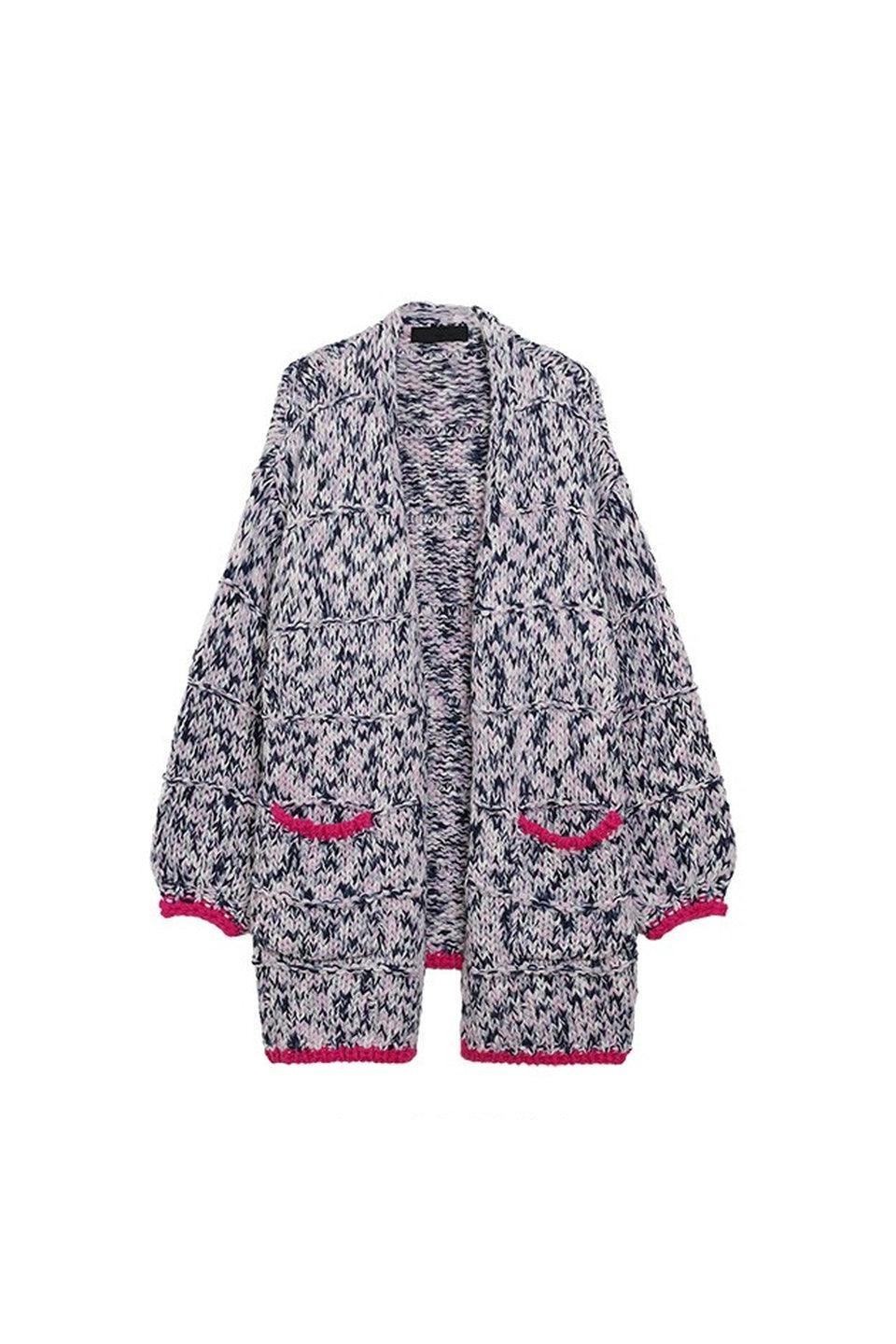 MICALLE MICALLE-Mixed Yarn Long Cardigan-NOWALL