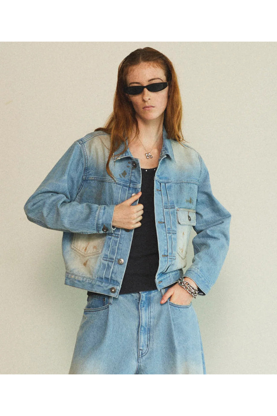 MAISON SPECIAL-Mud Draw Ring Die Denim Jacket-NOWALL