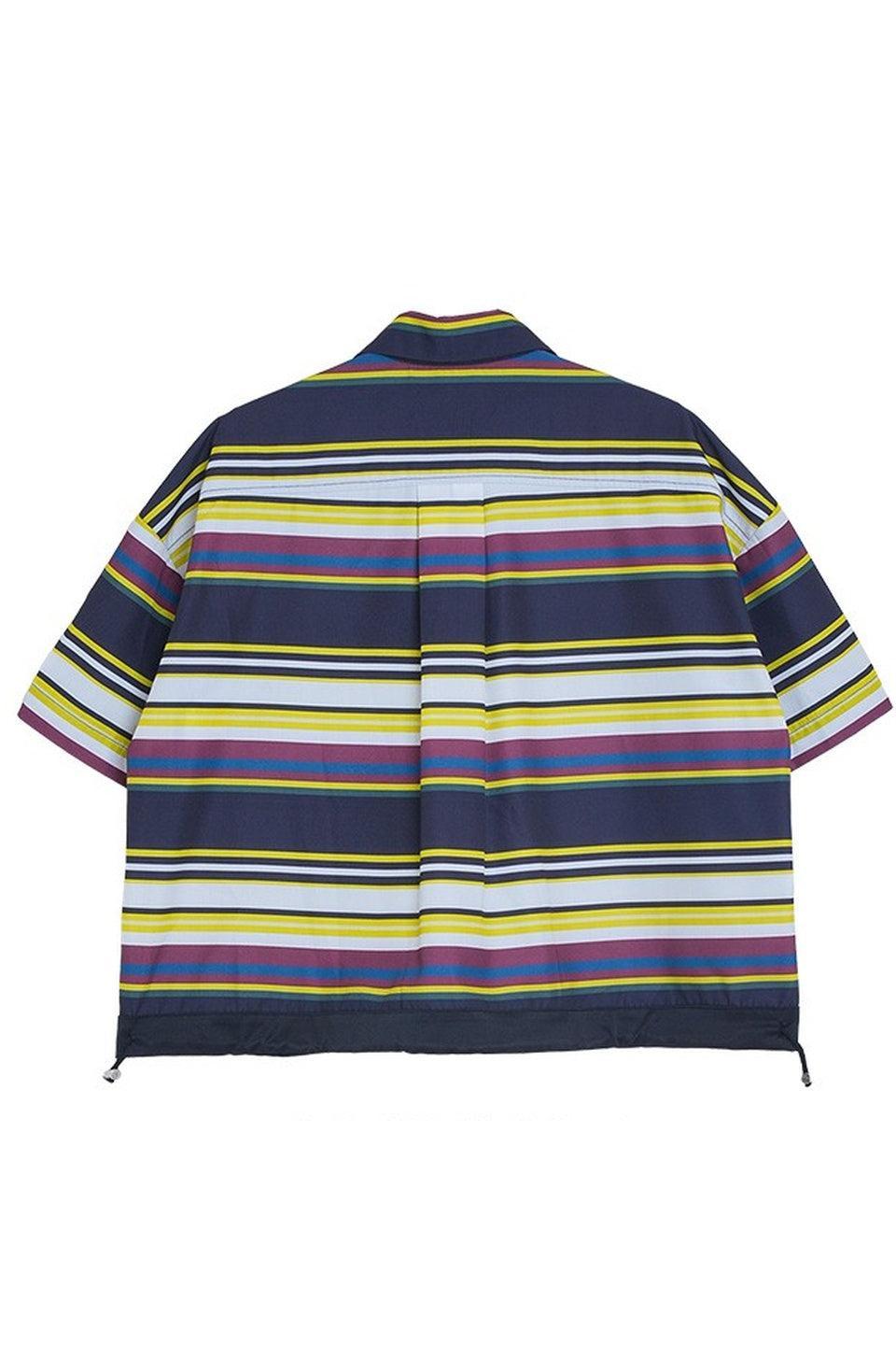 MICALLE MICALLE-Multi Border Short Sleeve Shirt-NOWALL