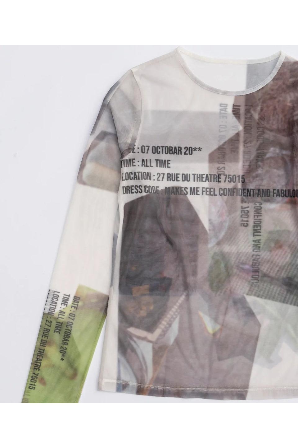 MAISON SPECIAL-ORDINARY DAYS PRINT SHEER TOPS-NOWALL