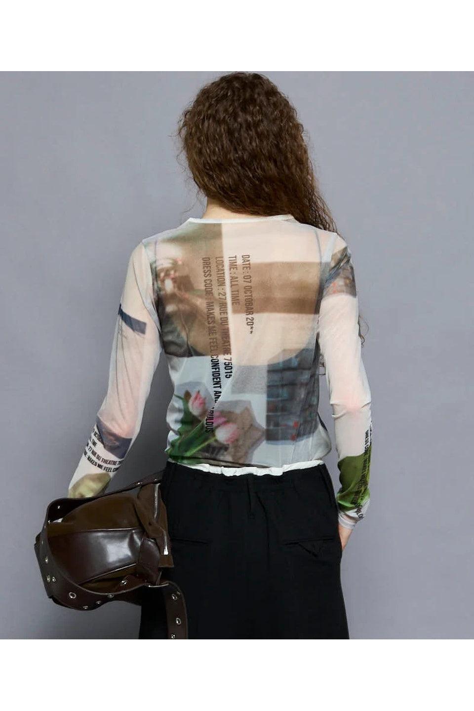 MAISON SPECIAL-ORDINARY DAYS PRINT SHEER TOPS-NOWALL