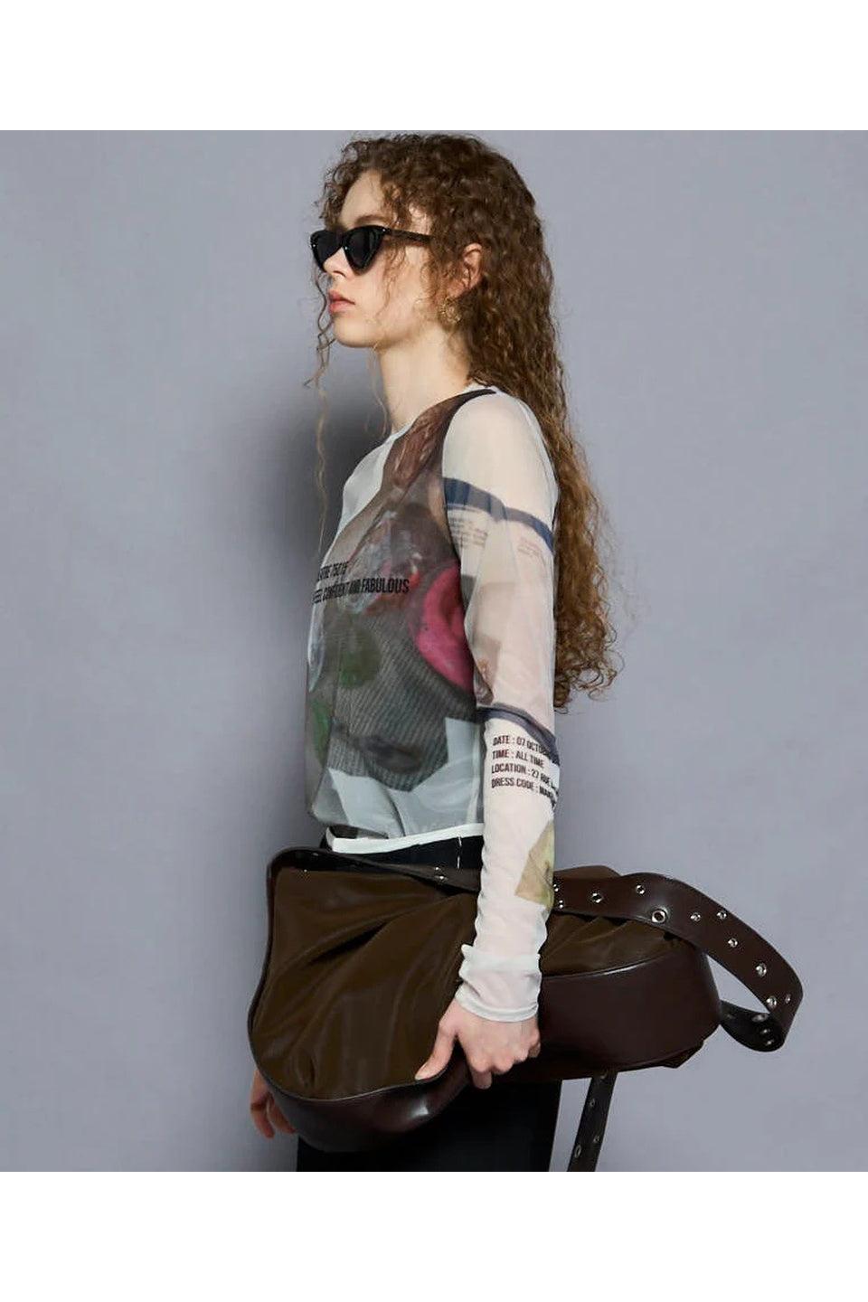 MAISON SPECIAL-ORDINARY DAYS PRINT SHEER TOPS-NOWALL