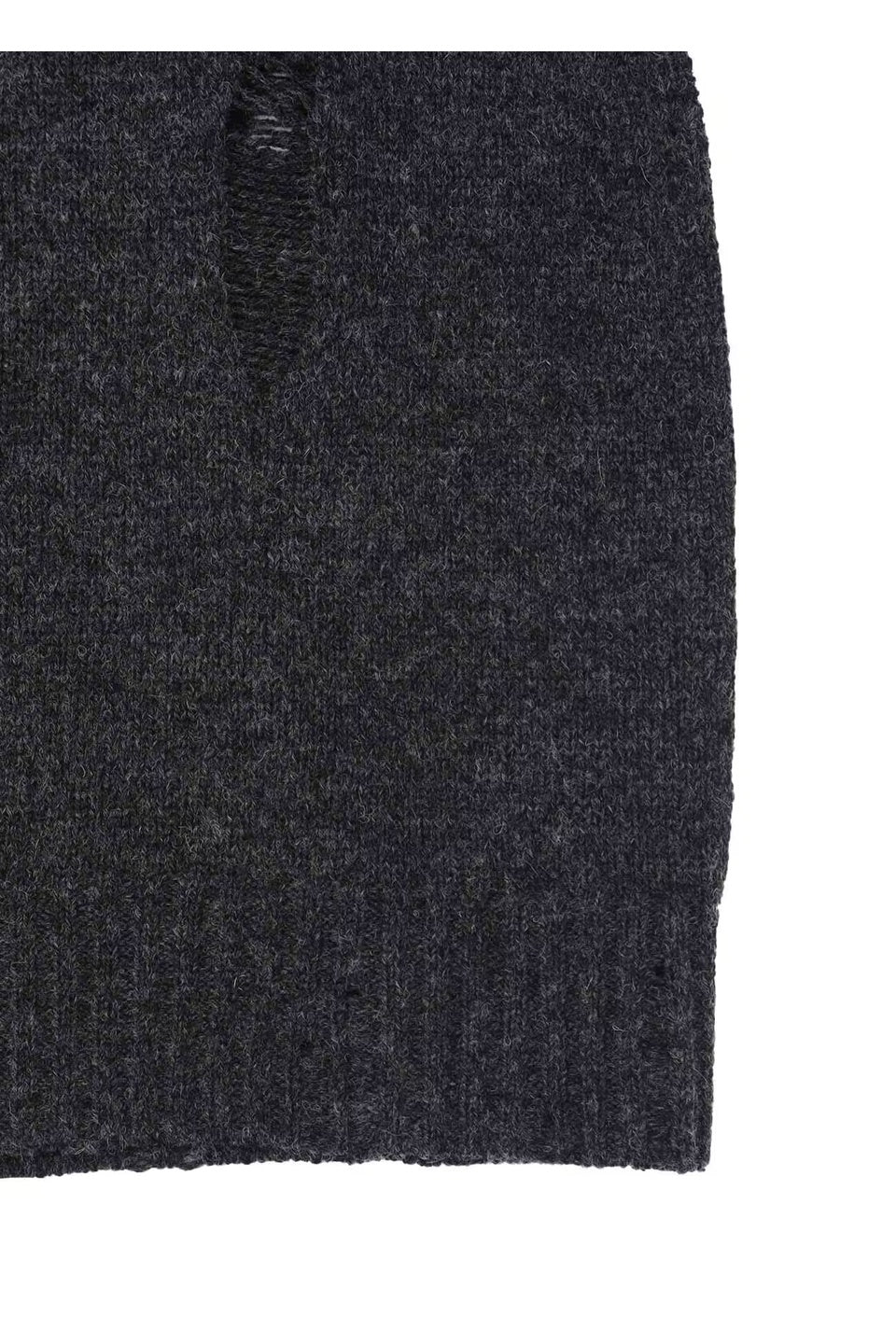 Yohji Yamamoto POUR HOMME-PLAIN STITCH CRASHED ROUND NECK PULLOVER-NOWALL