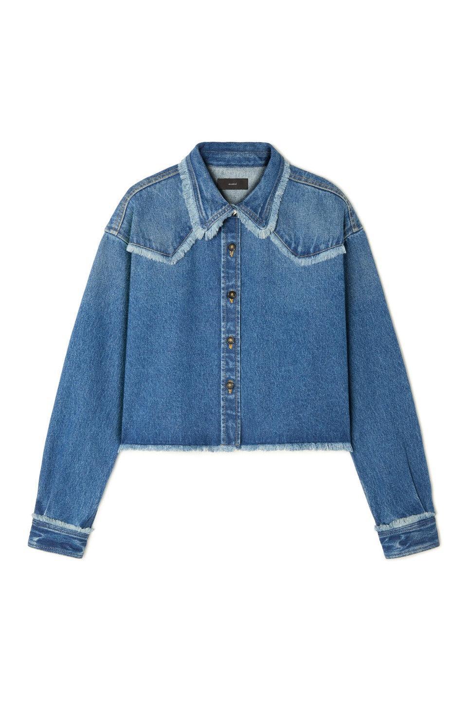 ALANUI-Pacific Roads Cropped Denim Shirt-NOWALL