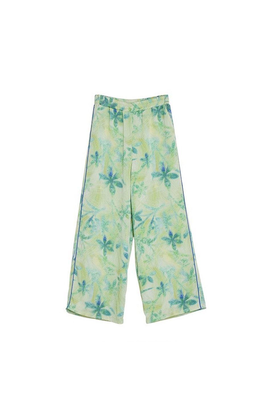 MICALLE MICALLE-Palm Print Wide Pants-NOWALL