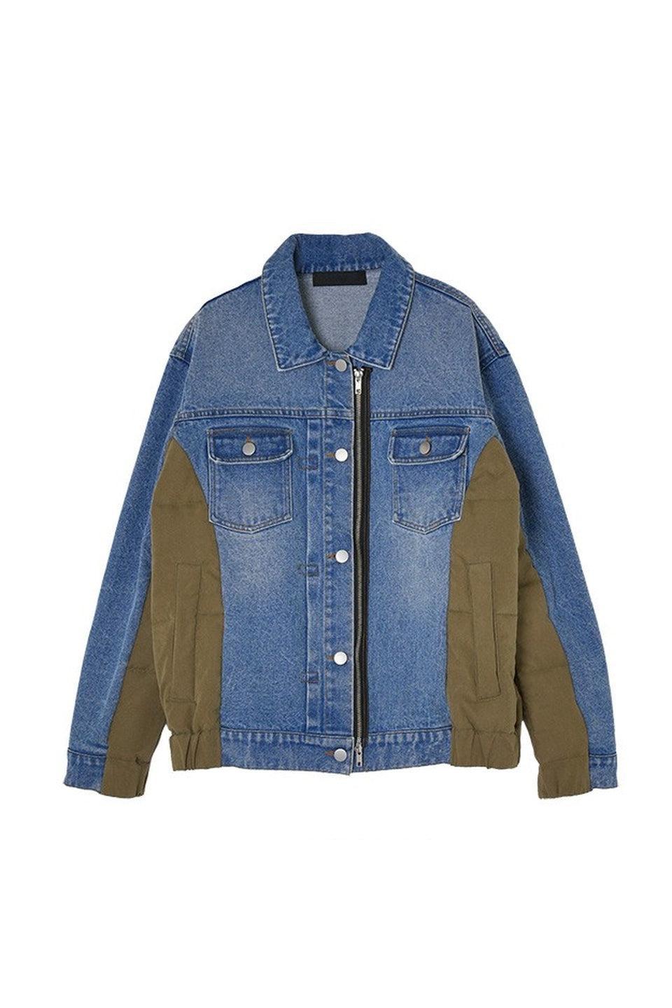 MICALLE MICALLE-Paneled Denim Jacket-NOWALL