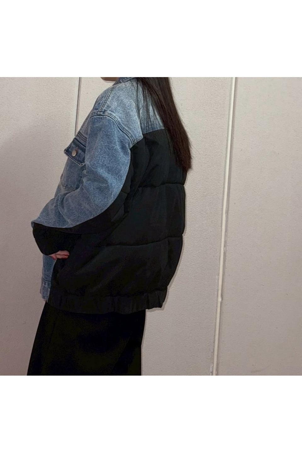 MICALLE MICALLE-Paneled Denim Jacket-NOWALL