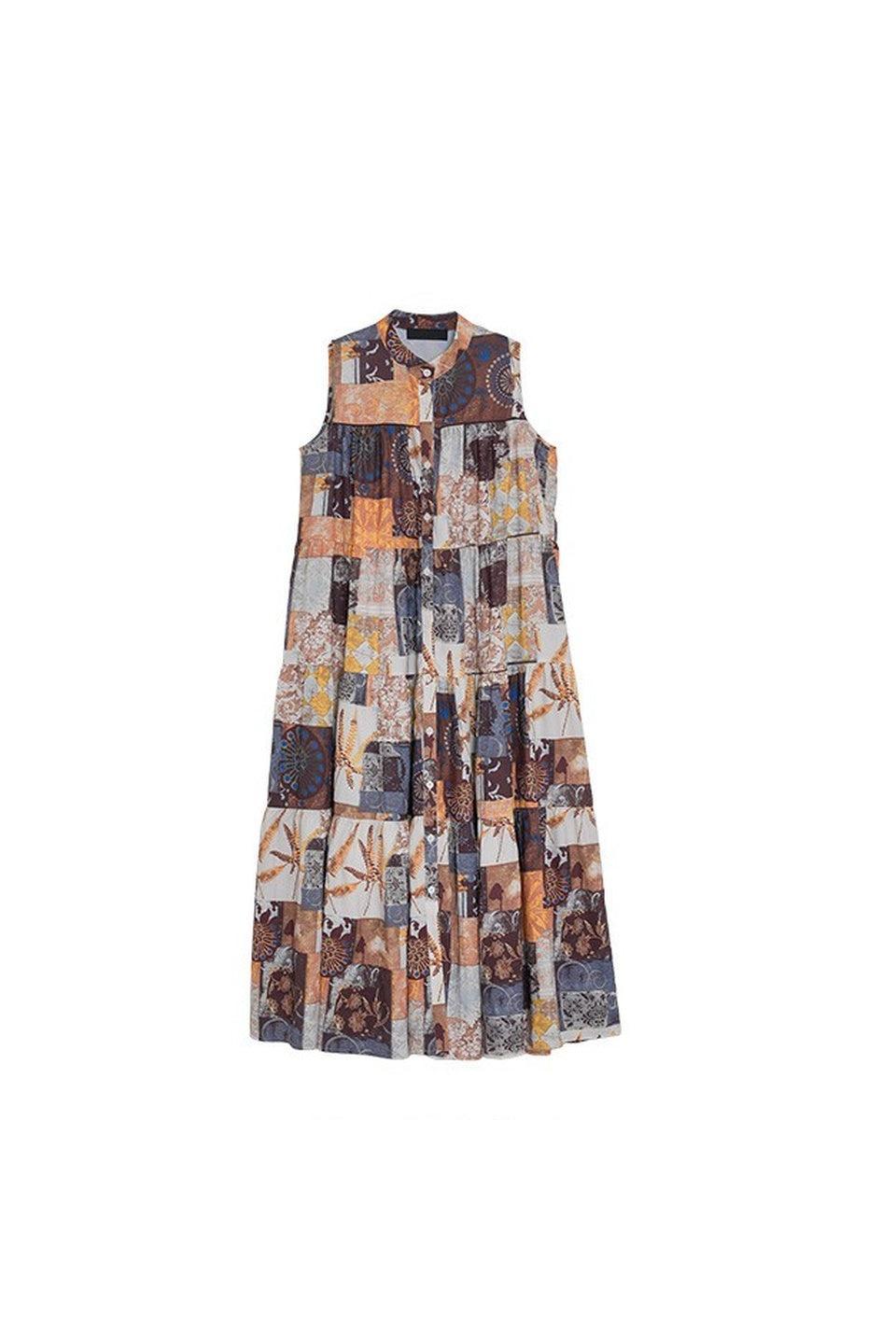 MICALLE MICALLE-Patchwork Print Dress-NOWALL