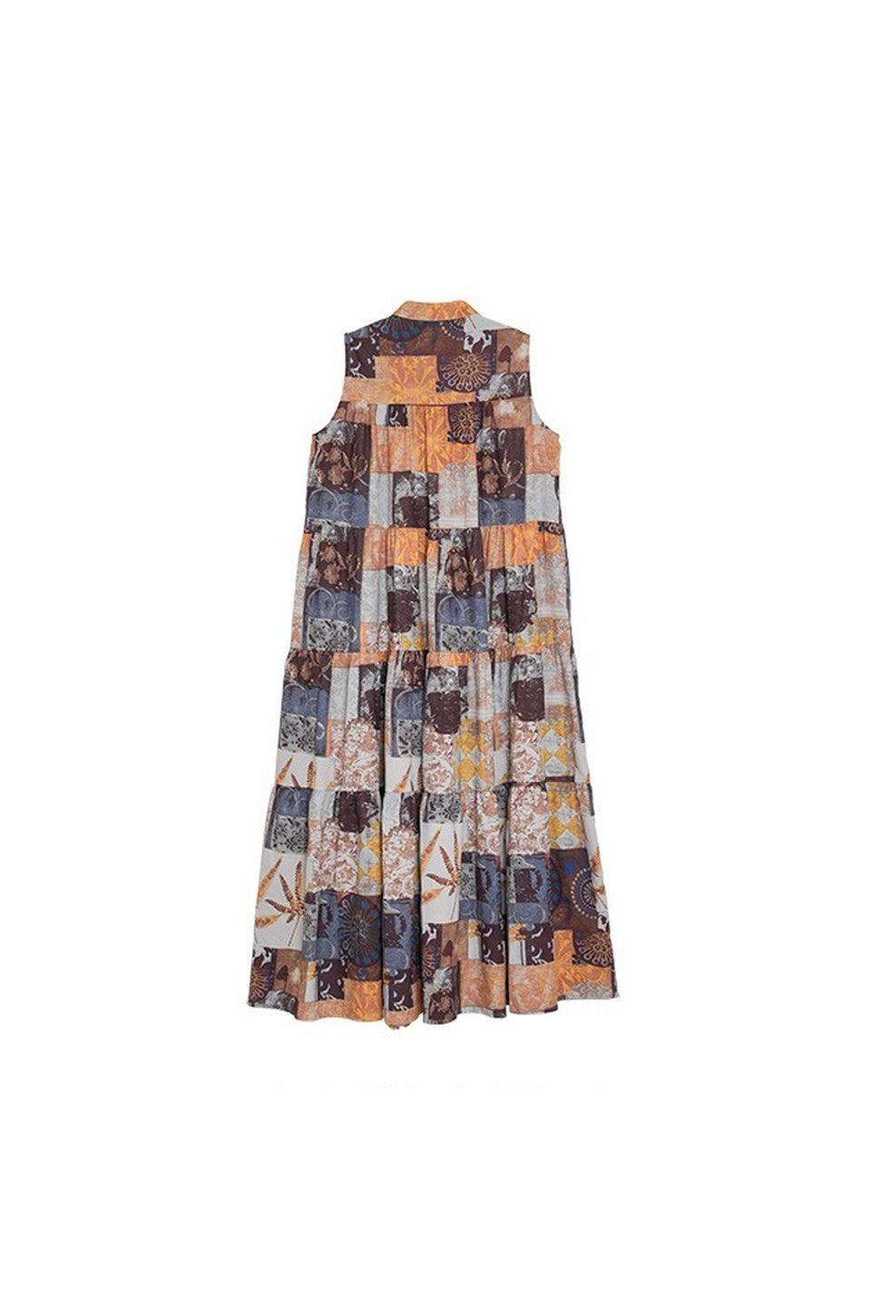 MICALLE MICALLE-Patchwork Print Dress-NOWALL