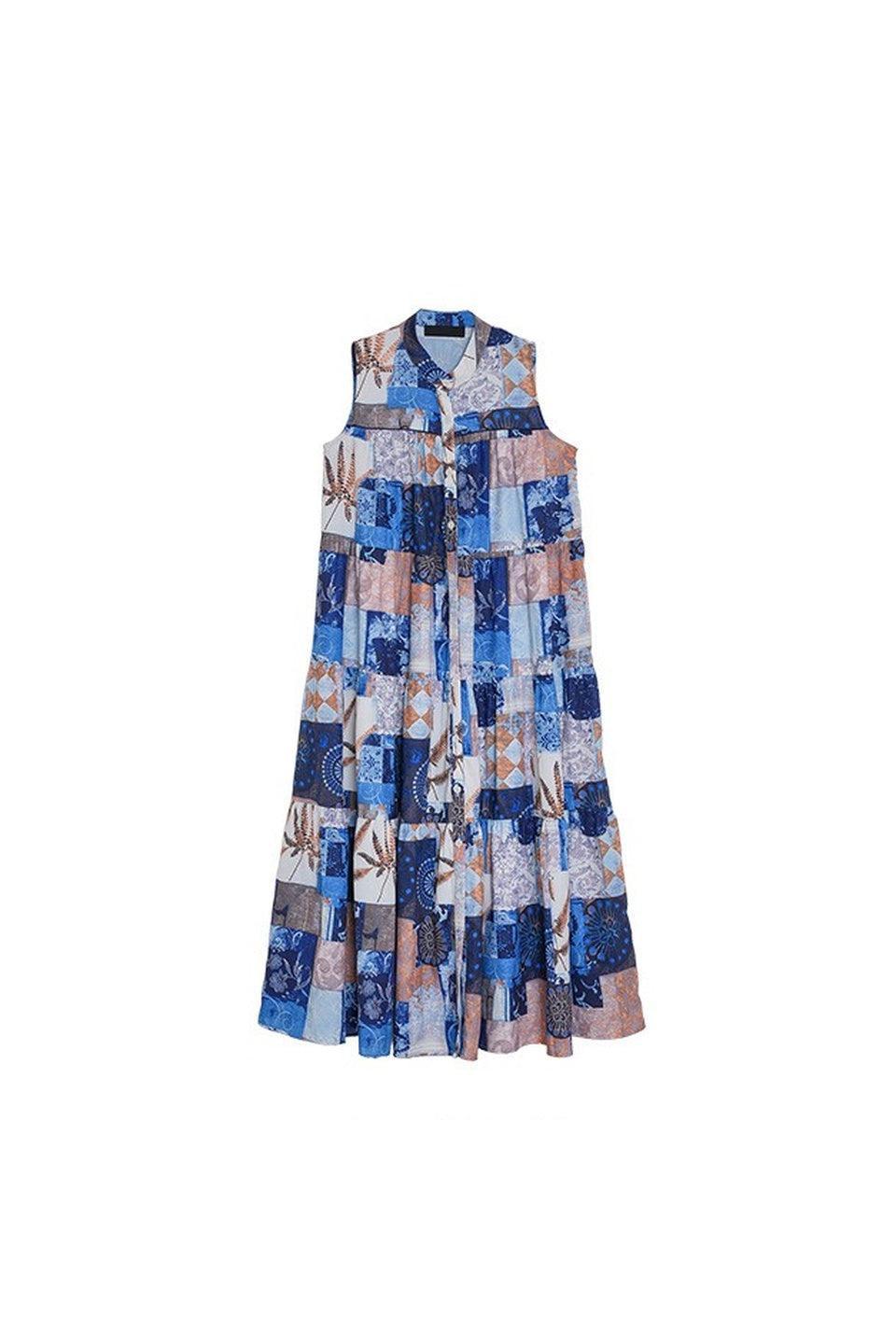MICALLE MICALLE-Patchwork Print Dress-NOWALL