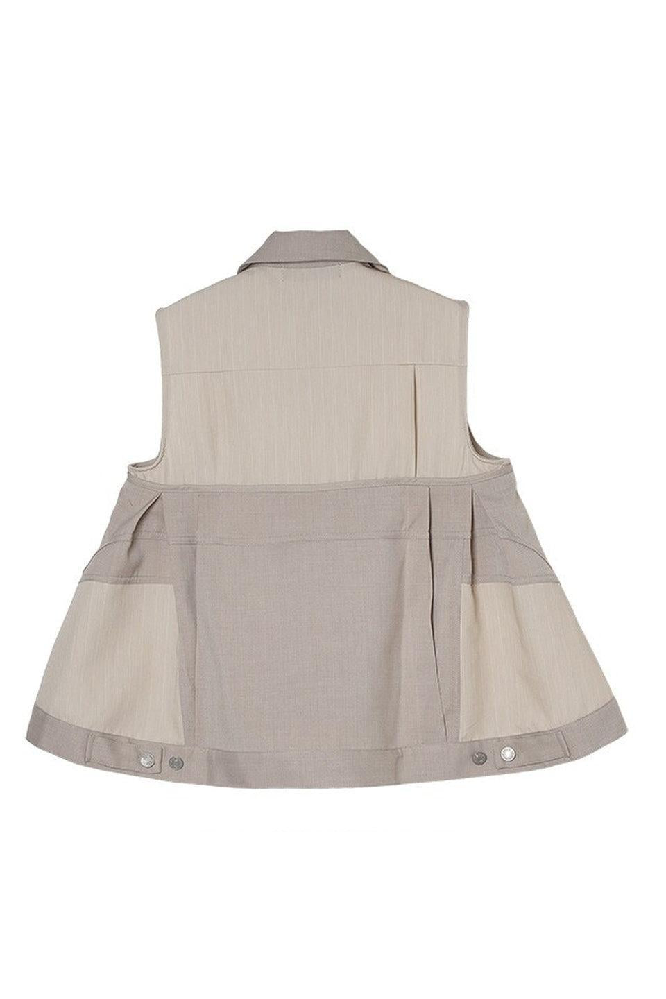 MICALLE MICALLE-Pinstripe Layered Vest-NOWALL