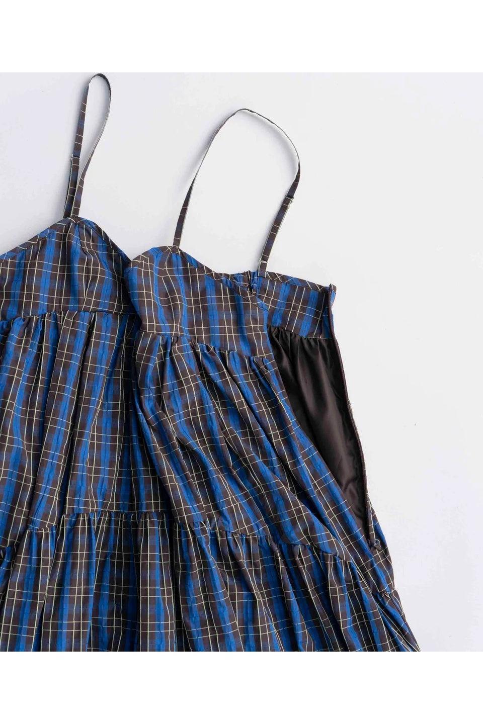 MAISON SPECIAL-Plaid Taffeta Voluminous Dress-NOWALL