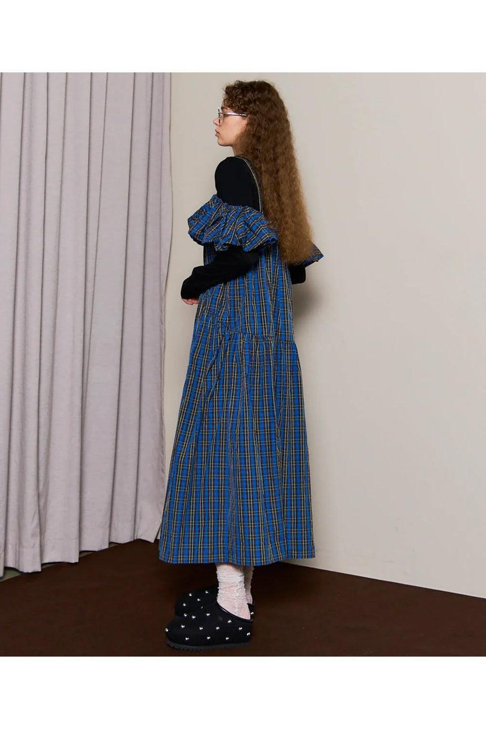 MAISON SPECIAL-Plaid Taffeta Voluminous Dress-NOWALL