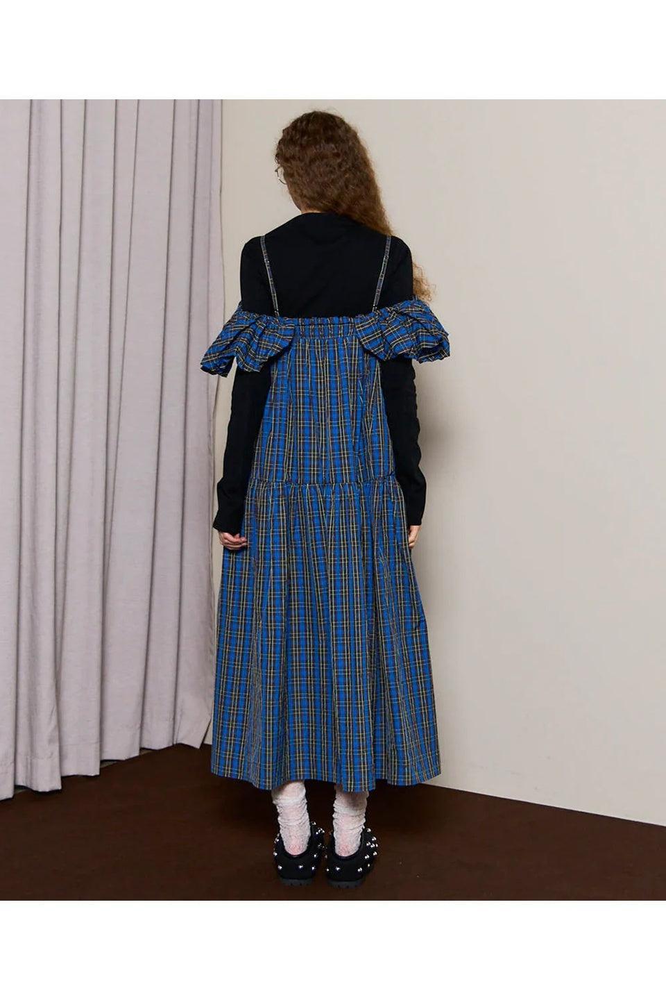 MAISON SPECIAL-Plaid Taffeta Voluminous Dress-NOWALL