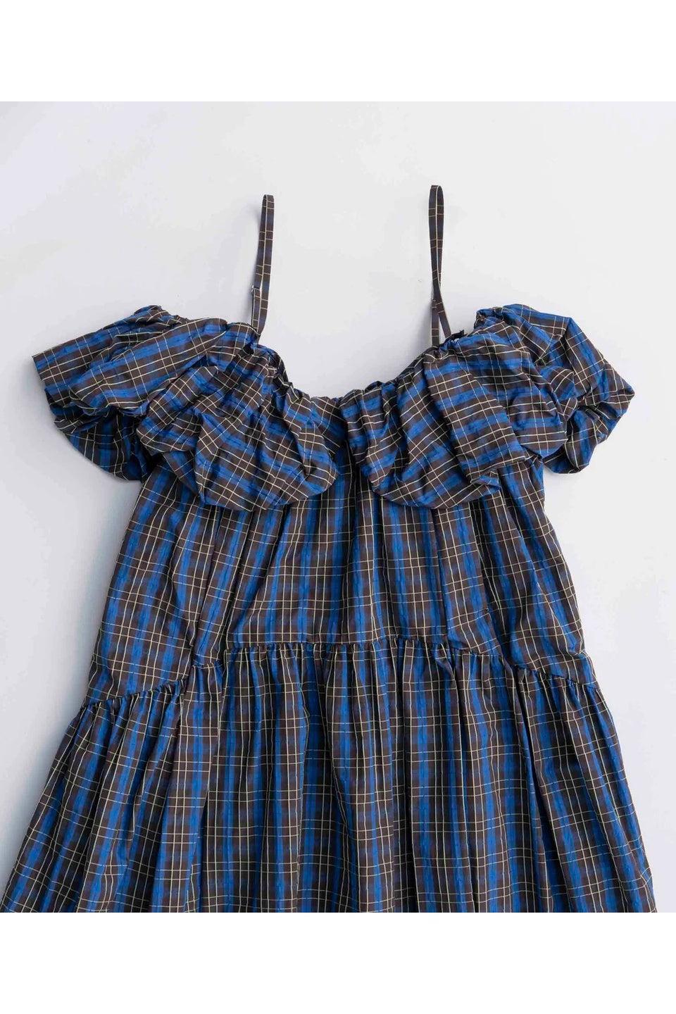 MAISON SPECIAL-Plaid Taffeta Voluminous Dress-NOWALL