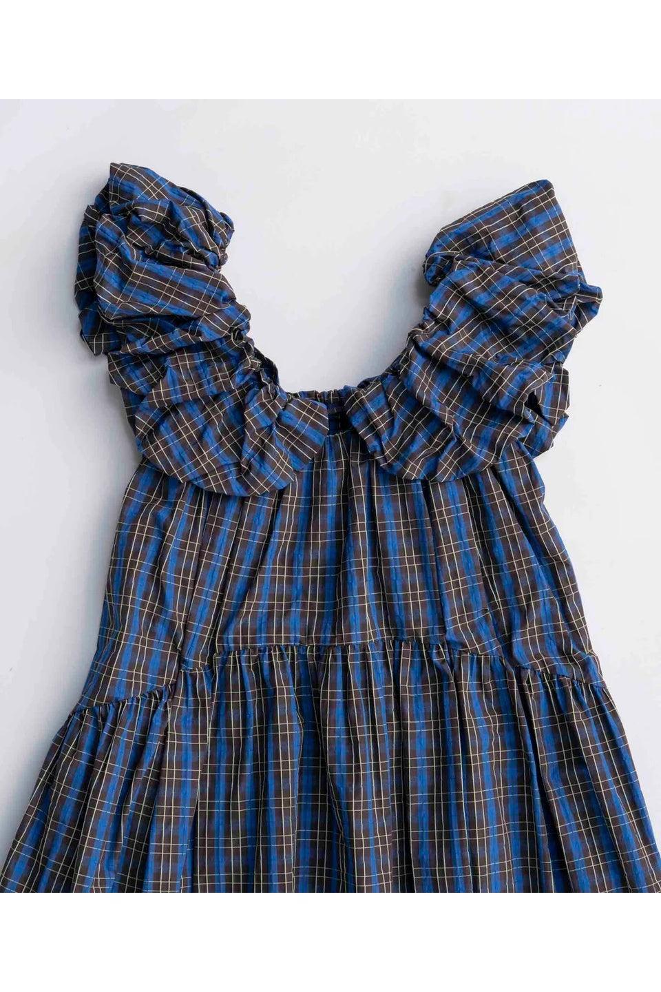 MAISON SPECIAL-Plaid Taffeta Voluminous Dress-NOWALL