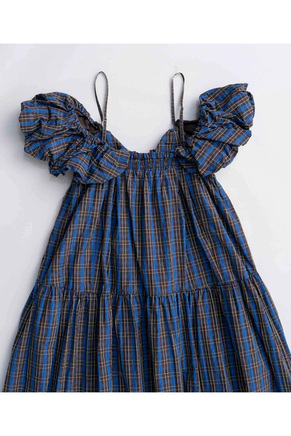 MAISON SPECIAL-Plaid Taffeta Voluminous Dress-NOWALL