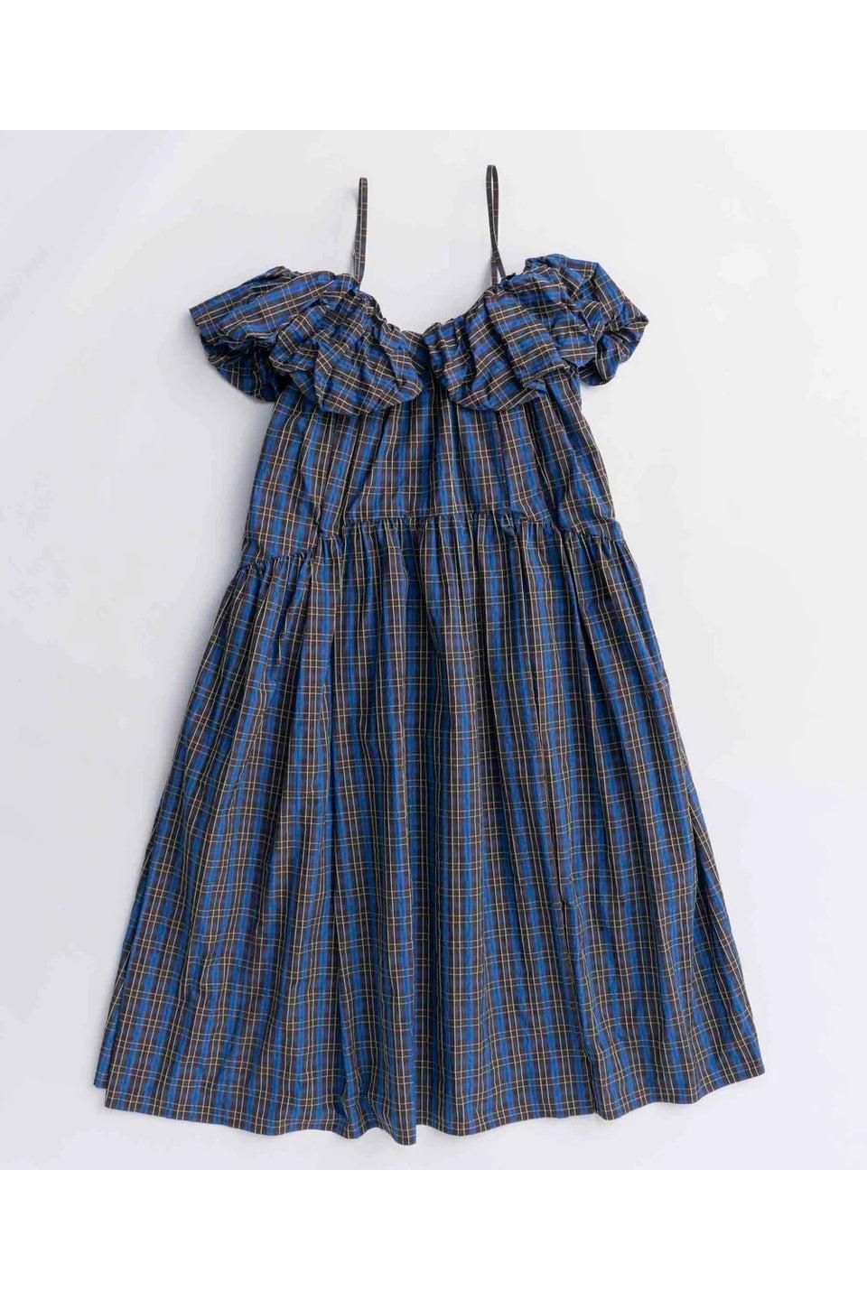 MAISON SPECIAL-Plaid Taffeta Voluminous Dress-NOWALL