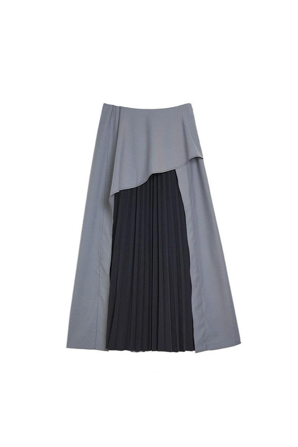 MICALLE MICALLE-Pleats Docking Wrap Skirt-NOWALL