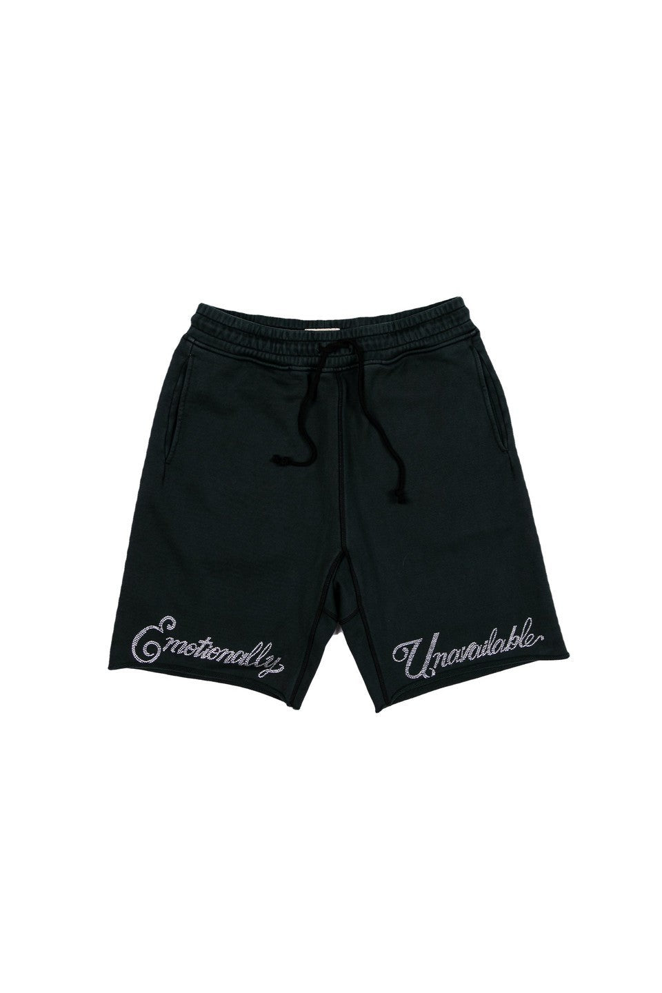 EMOTIONALLY UNAVAILABLE-RHINESTONE SWEATSHORT-NOWALL