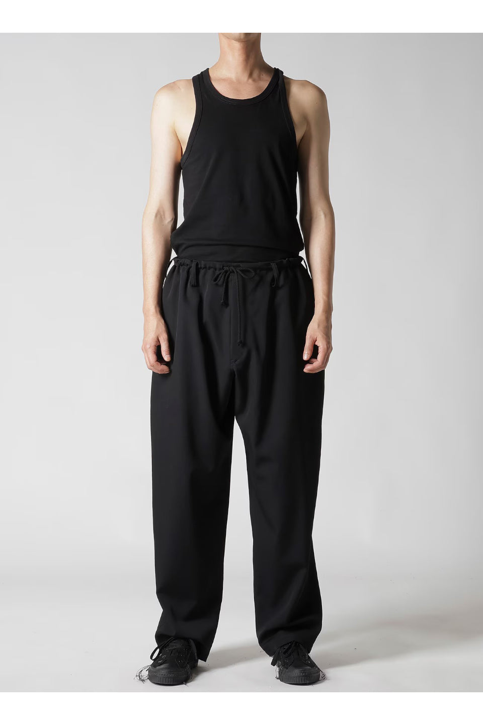 Yohji Yamamoto POUR HOMME-Regulation Gabardine Classic Drawstring Pants-NOWALL