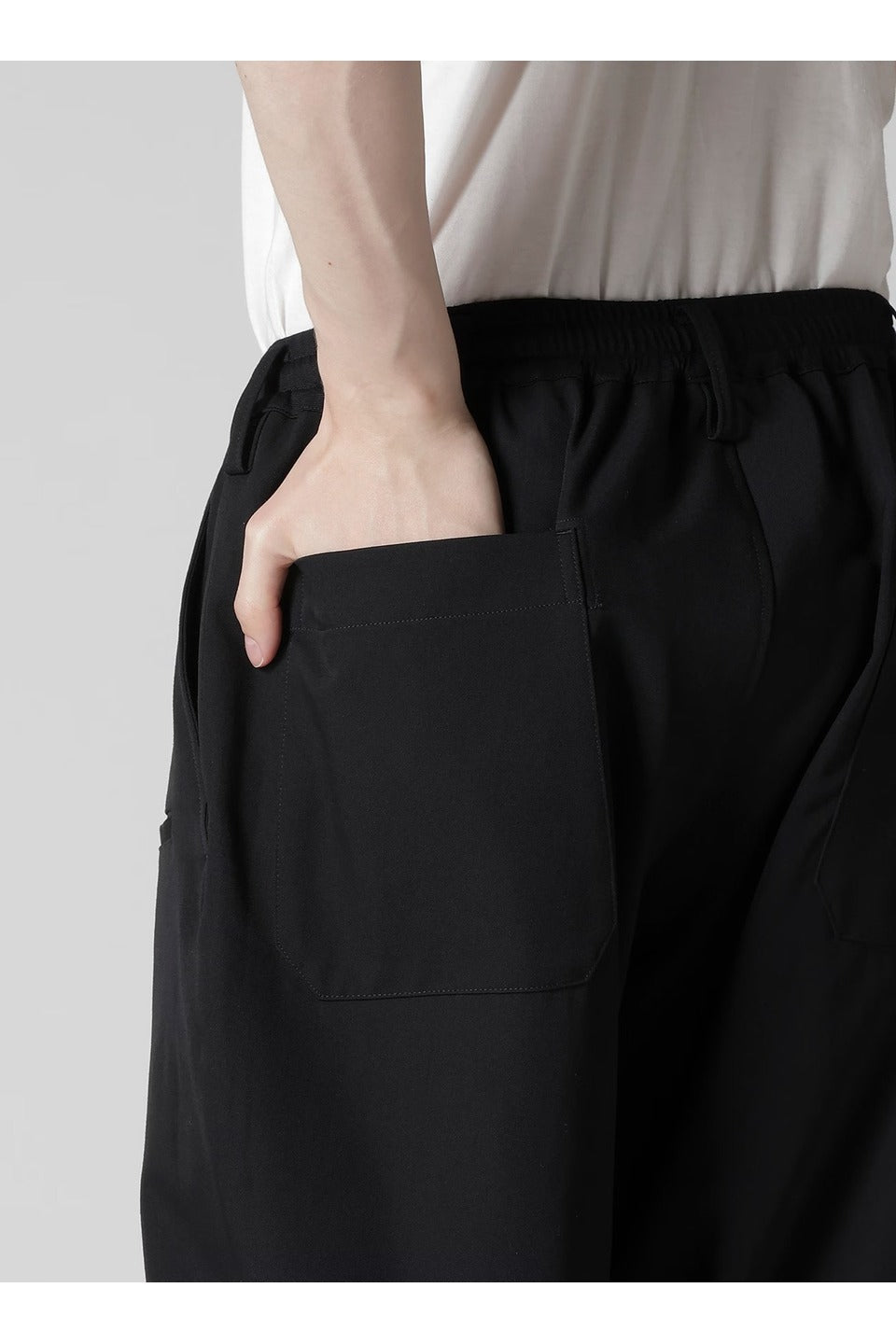 Yohji Yamamoto POUR HOMME-Regulation Gabardine Rib Flap Pocket Pants-NOWALL