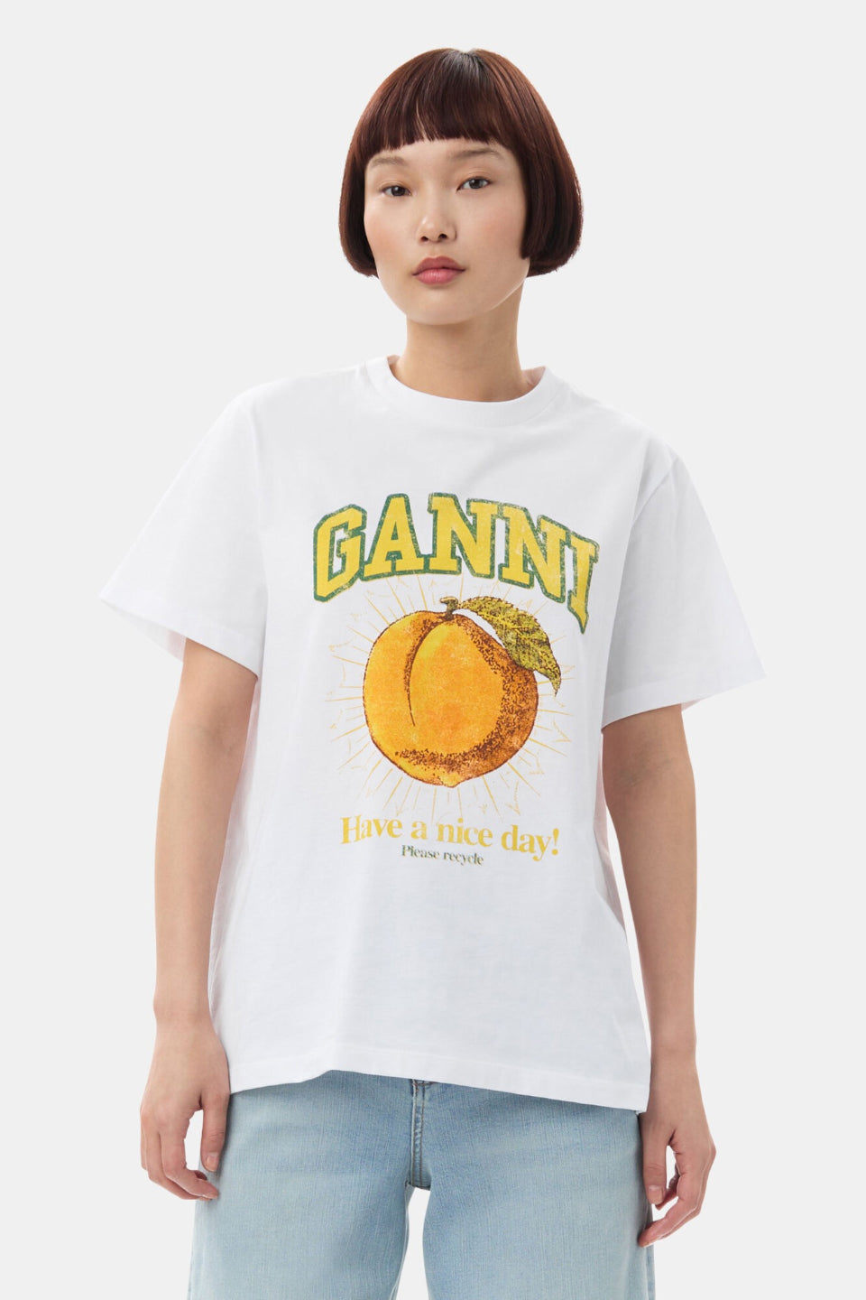 GANNI-Relaxed Peach T-shirt-NOWALL