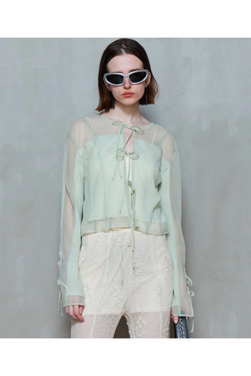 MAISON SPECIAL-Reversible Sheer Cardigan-NOWALL