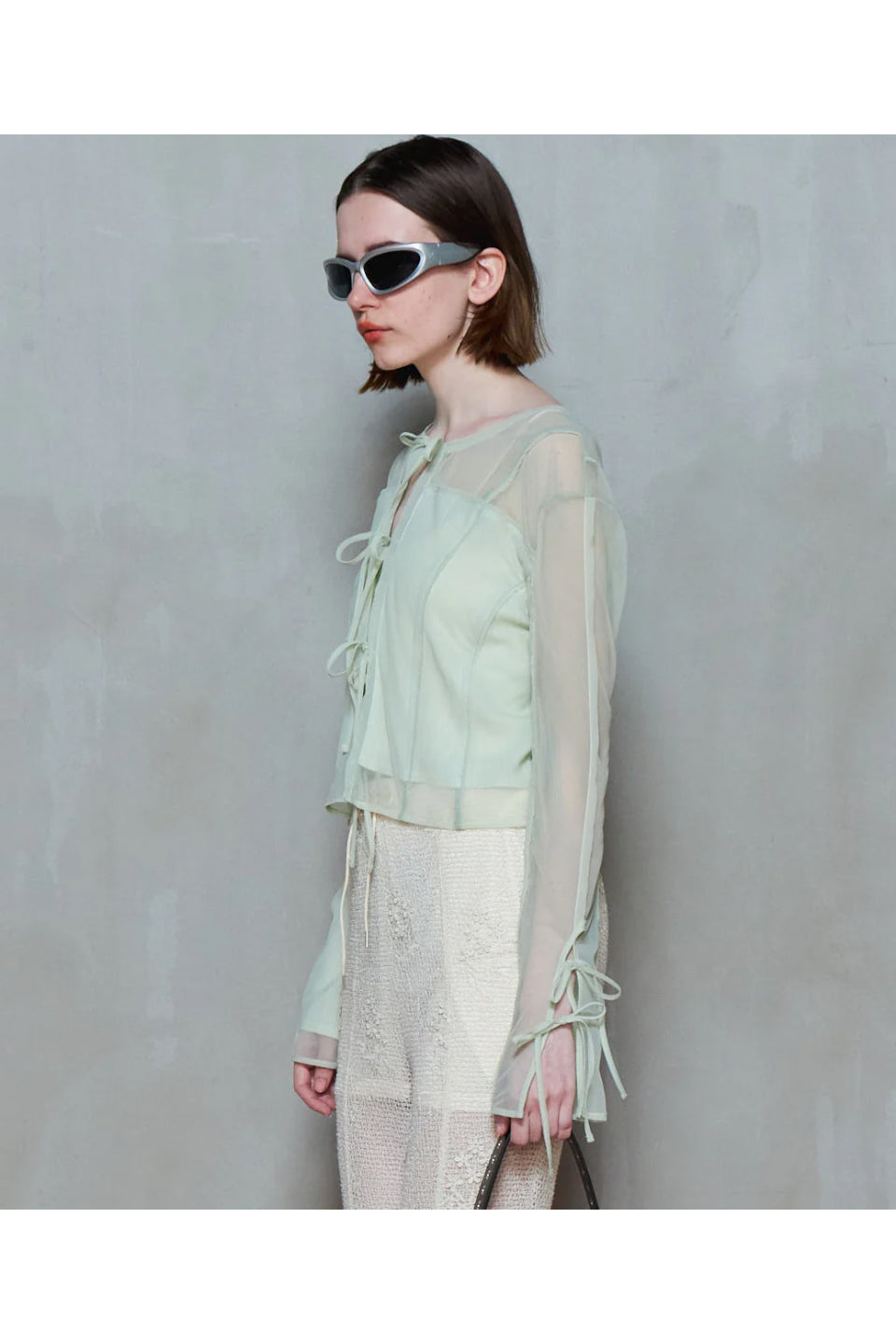 MAISON SPECIAL-Reversible Sheer Cardigan-NOWALL