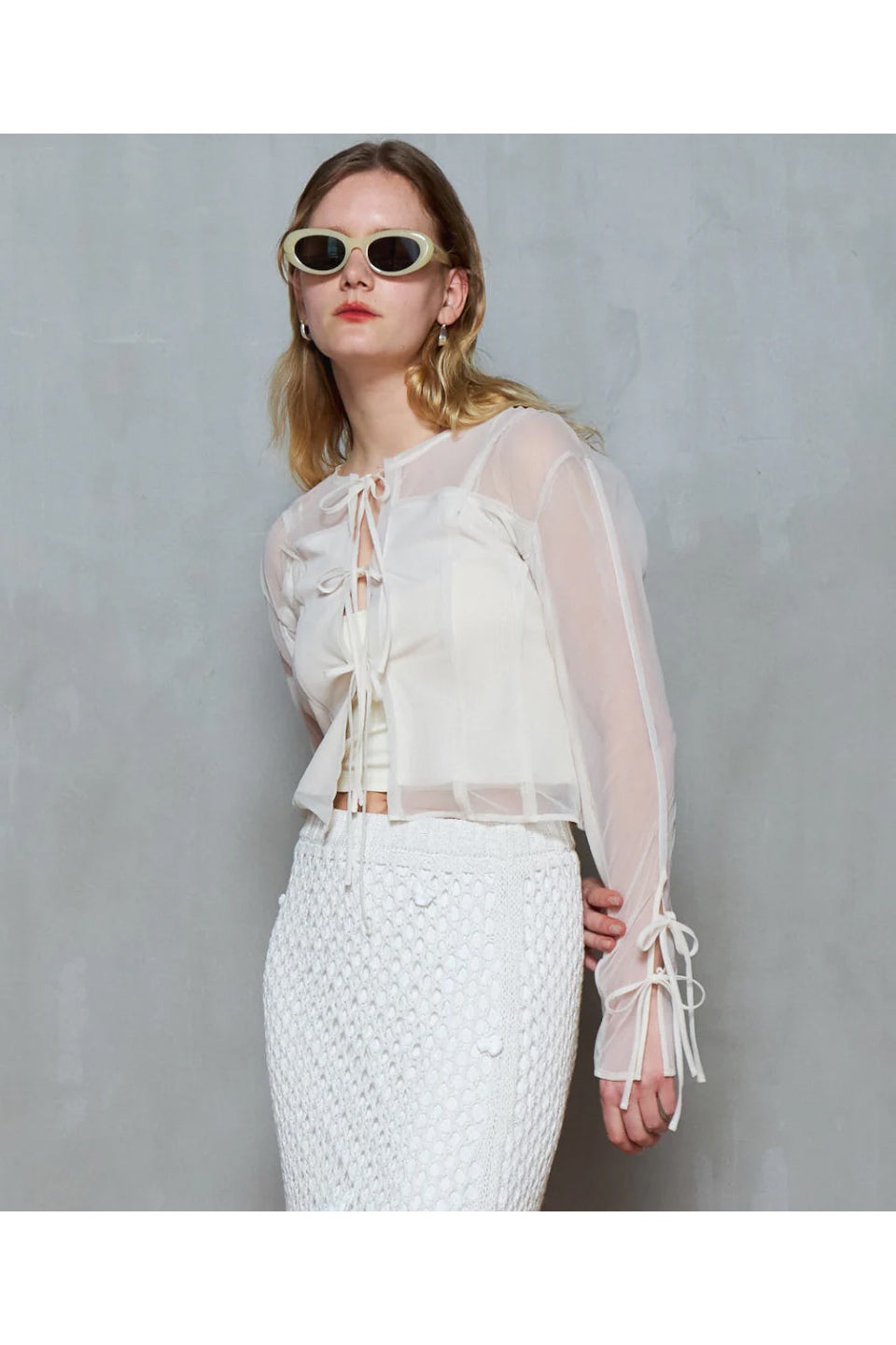 MAISON SPECIAL-Reversible Sheer Cardigan-NOWALL