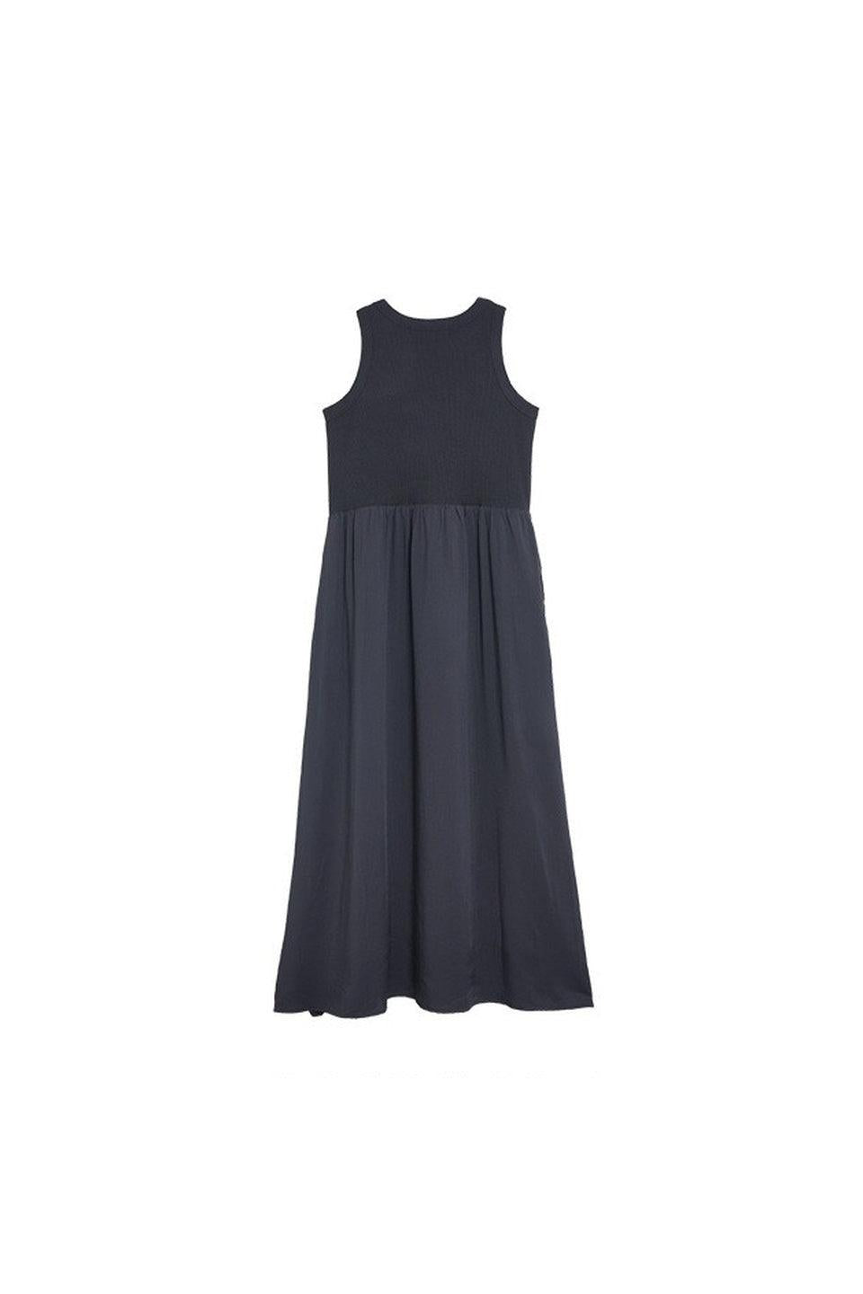 MICALLE MICALLE-Rib Docking Flare Dress-NOWALL