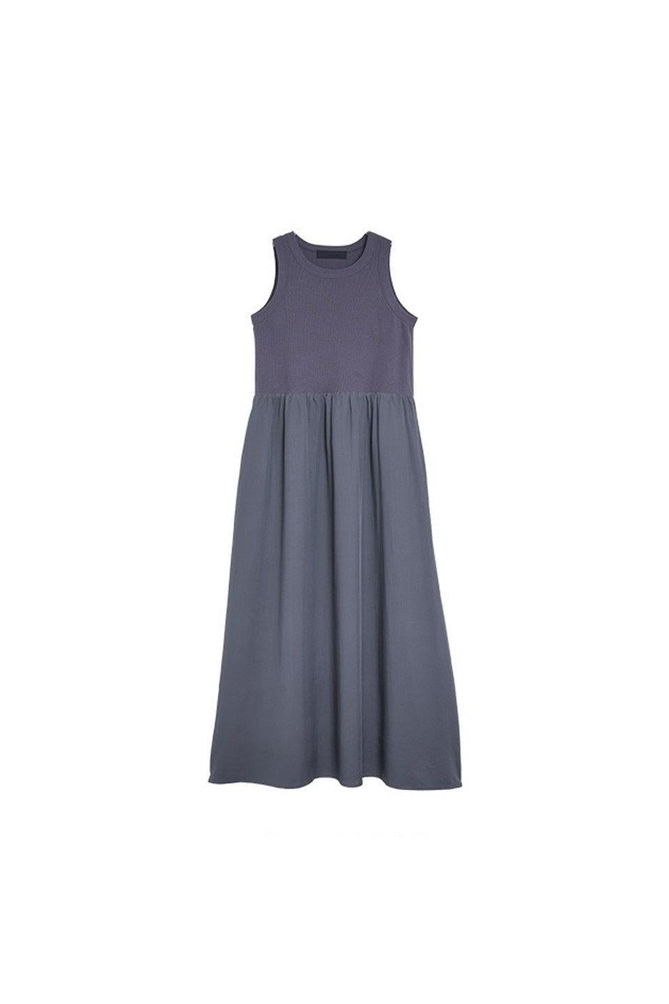 MICALLE MICALLE-Rib Docking Flare Dress-NOWALL